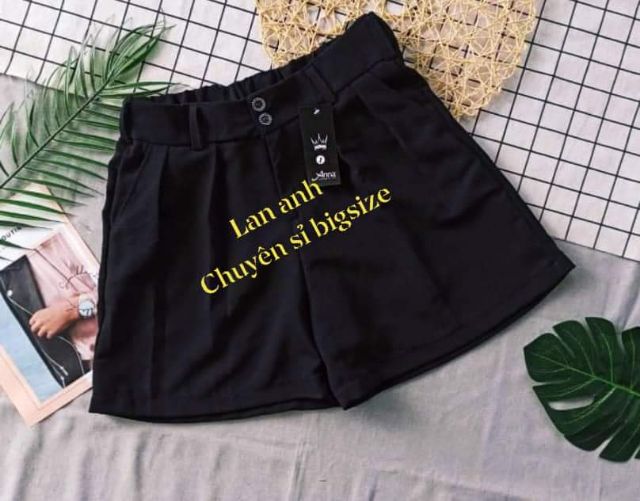 Quần short vải lưng cao bigsize