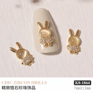 charm thỏ đá trang trí móng tay