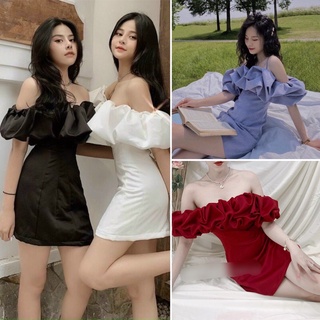 Đầm bèo ống bẹt vai 5màu phong cách đi tiệc đi chơi 💖 KÈM ẢNH THẬT 💖 BAO KIỂM ❌