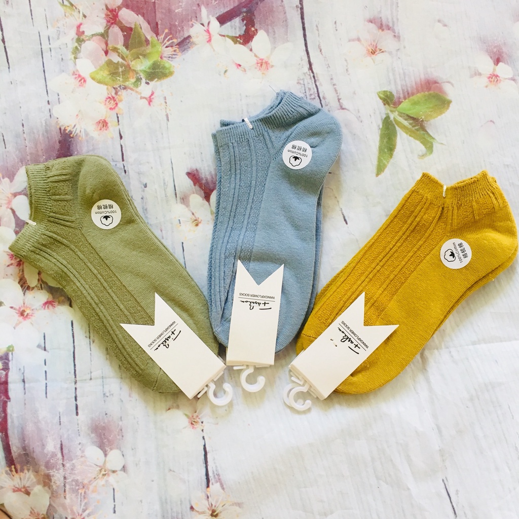 [ BÍT TẤT ] SET 5 ĐÔI TẤT LEN  DỆT KIM MỀM MỊN, ẤM ÁP MÀU TƯƠI SÁNG