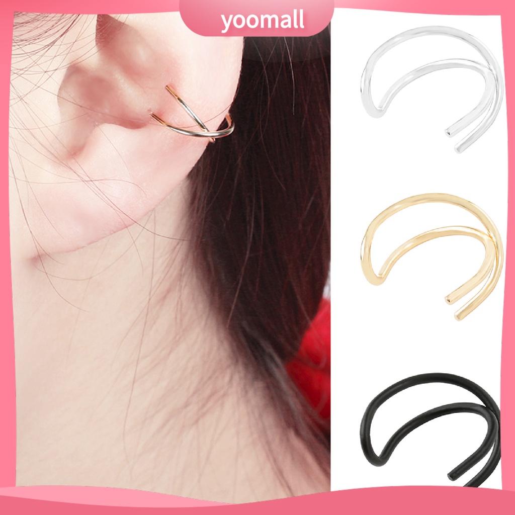 Đôi khuyên tai kẹp hai lớp thanh lịch dành cho nữ