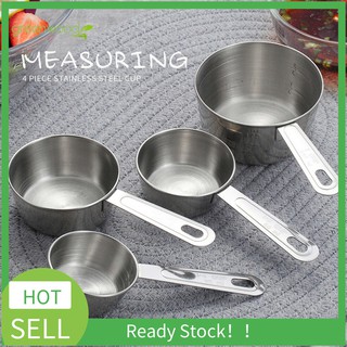 4Pcs Stainless Steel Measuring Cup Spoon Seasoning Scoop Kitchen Cooking Tools