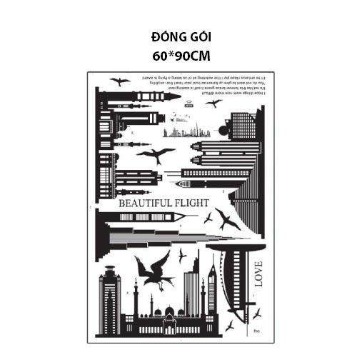 Decal dán tường LOVE TO TRAVEL - HPMJM7280