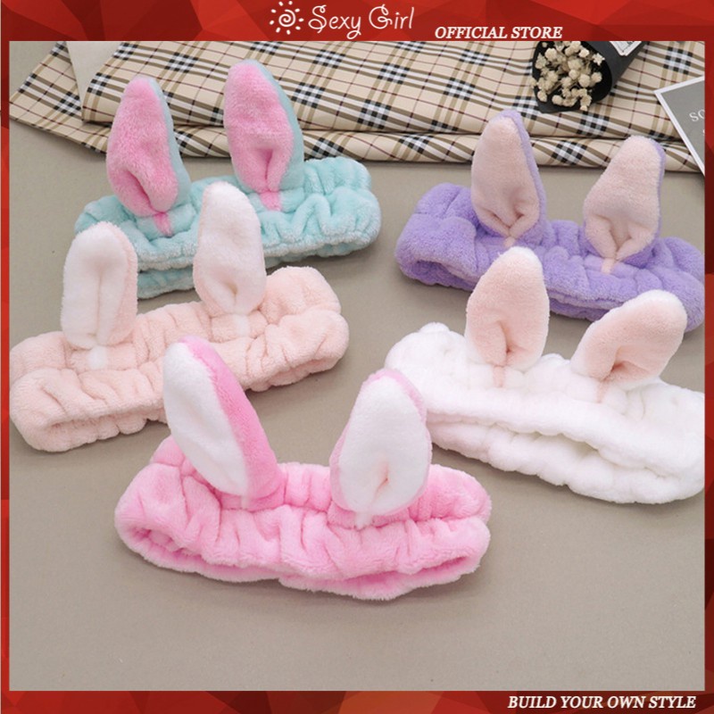 Dây Cột Tóc Trang Điểm Mặt Hình Thỏ Hoạt Hình Kawaii Gợi Cảm Cho Nữ