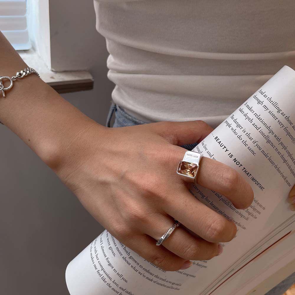 JARRED Nhẫn Hở Hình Bánh Sâm Panh May Mắn Phong Cách Hip Hop Thời Trang Dự Tiệc Cho Cặp Đôi