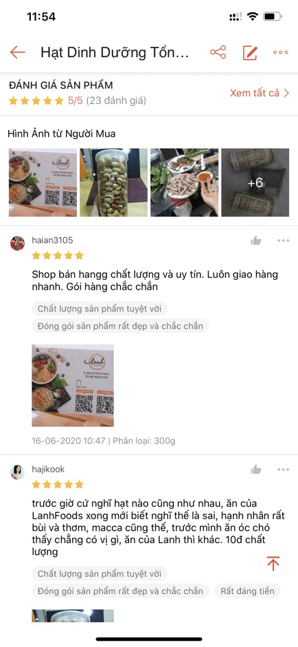 Hạt Dinh Dưỡng Tổng Hợp Mixed Nuts 500g LANHFOODS