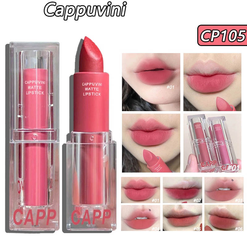 Son môi CAPPUVINI 3.5g màu lì acrylic trong suốt cao cấp