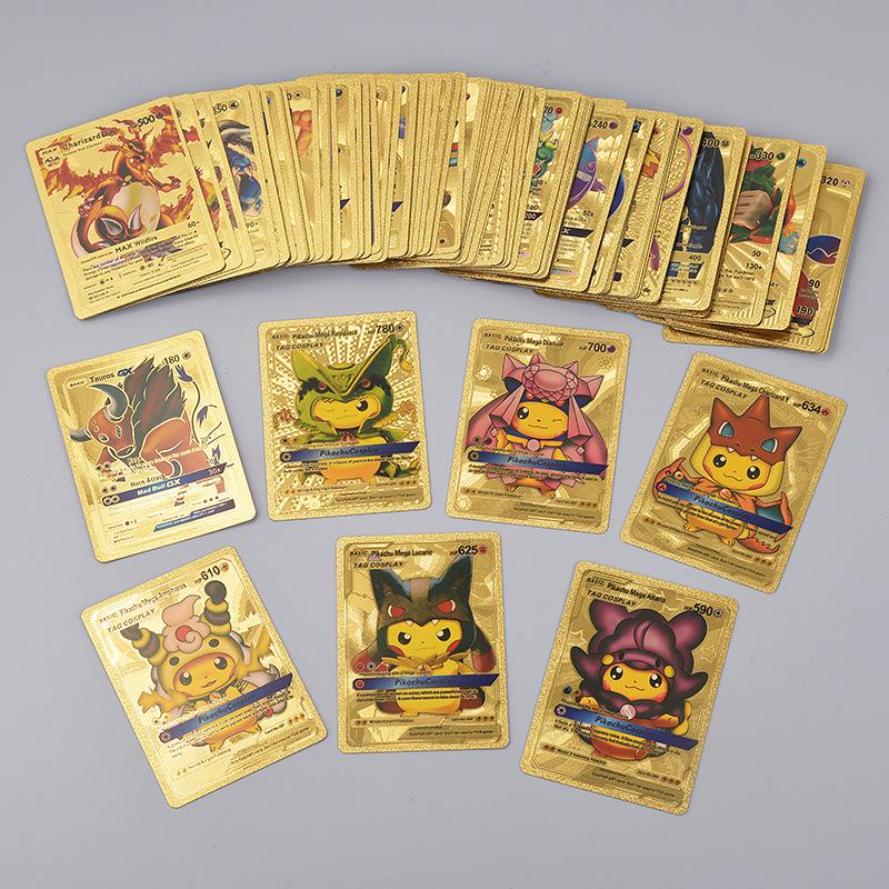 11 Thẻ Bài Pokemon Vàng Lá Màu Cầu Vồng Sưu Tầm Rare Quà Tặng Cho Trẻ Em
