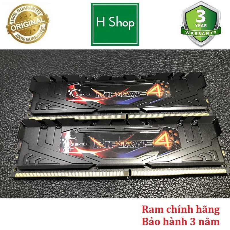 Ram tản nhiệt 8Gb DDR4 bus 2400, ram bộ hiệu GSKILL RIPJAWS 4, bảo hành 36 tháng