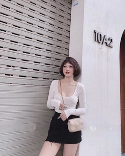 Áo cổ vuông thun giấy L1