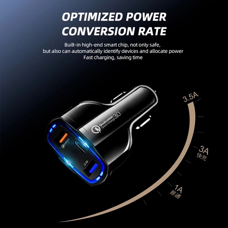 Cốc sạc nhanh QC 3.0 USB C với 3 cổng 3.0 thích hợp cho IP Xiaomi Mi 9 Redm