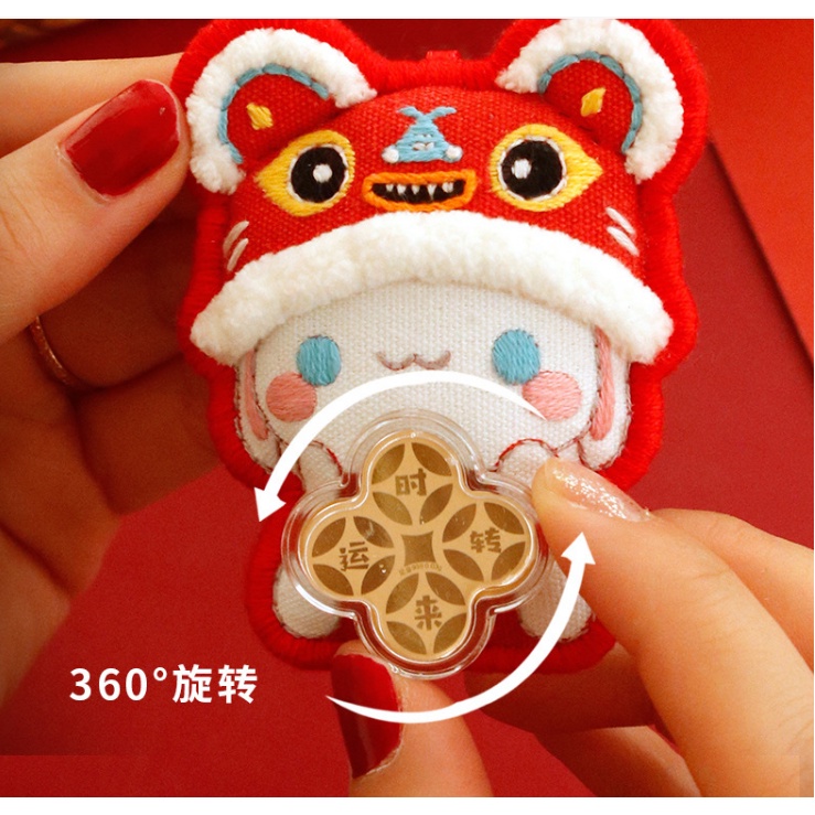 Bộ Kit Gói Nguyên Liệu Tự Thêu Tay Túi Thơm treo Trang Trí May Mắn Tài Lộc - Có vòng vàng xoay - DIY Handmade - Mie Shop