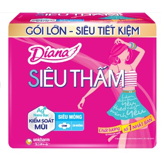 BVS Diana Siêu Thấm Siêu Mỏng Cánh (Gói 20 Miếng)