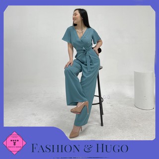 [HOT 2021] Bộ Thiết kế JUM áo liền quần, cổ áo chữ V sang chảnh ✦ Ống quần xuông mẫu HOT HIT siêu đẹp, siêu xịn ღ