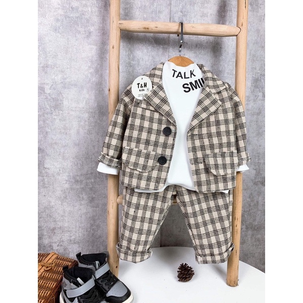 Sét Vest dạ công tử cho bé 12-24kg