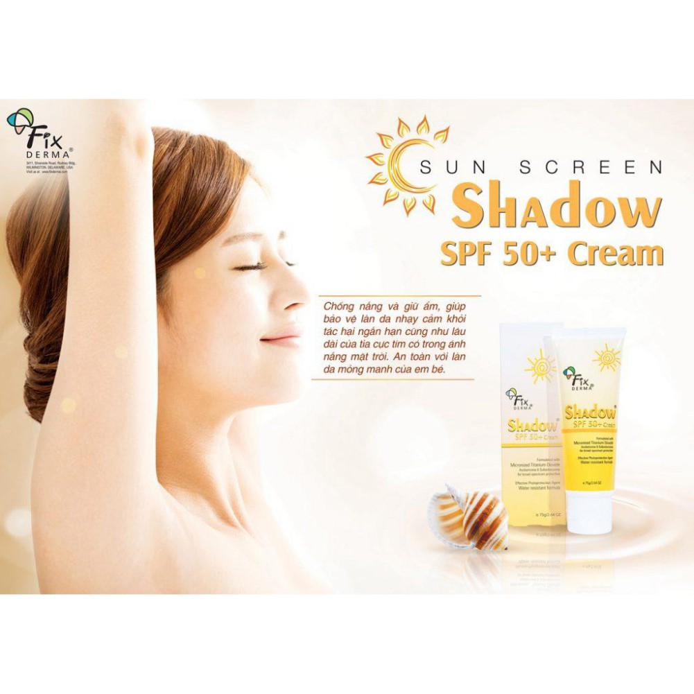 [CHÍNH HÃNG] Kem chống nắng toàn thân Fixderma Shadow Cream SPF 50+ 75g