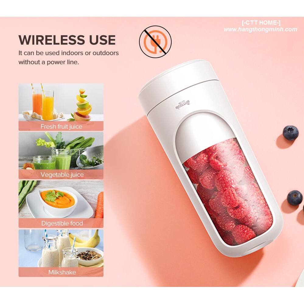 Máy Xay Sinh Tố Cầm Tay Không Dây Deerma DEM-NU30 - Hàng Chính Hãng