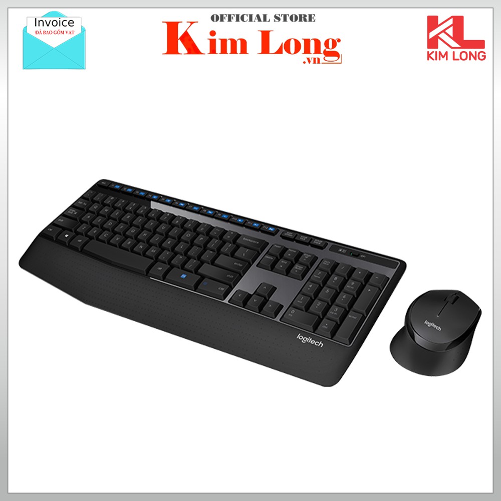 Bộ bàn phím chuột không dây Logitech MK345 chống đổ tràn nước - Hàng chính hãng Digiworld - Bảo hành 1 năm