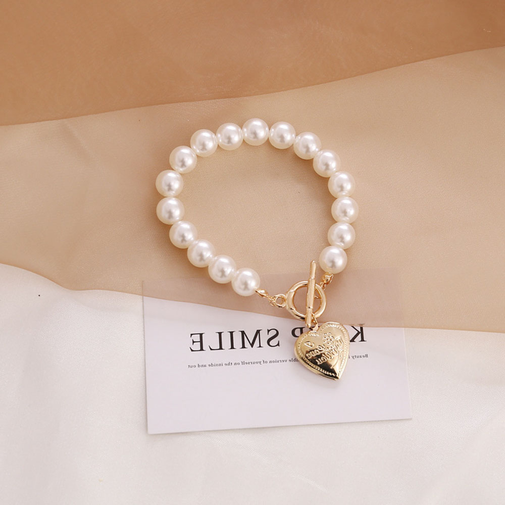 OT Dây Chuyền Mặt Trái Tim Đính Ngọc Trai Nhân Tạo Thời Trang