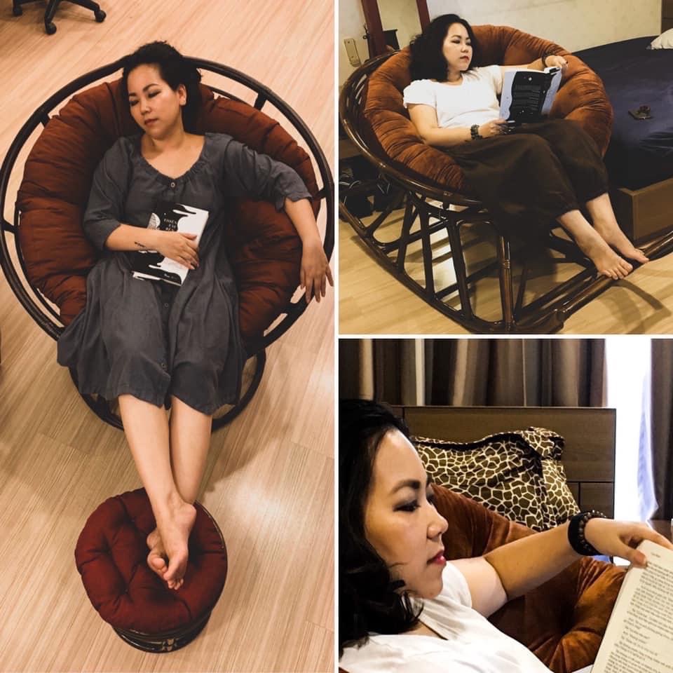 Ghế Thư Giãn Bập Bênh Papasan Khung Sắt, Đường Kính 1m1-1m2