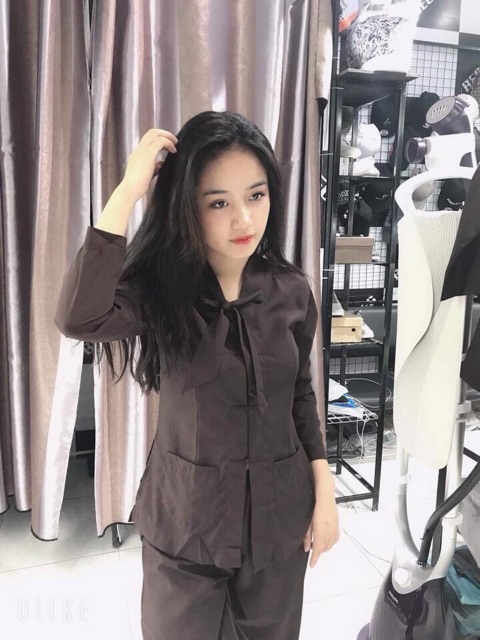 Set bộ đồ lam đi chùa, # quần áo phật tử, # đồ bộ đi chùa
