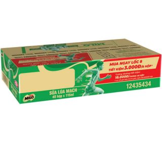 Thùng 48 Hộp Sữa Lúa Mạch Nestlé Milo 115 ml (48 x 115ml) - Phiên Bản Thank Mom