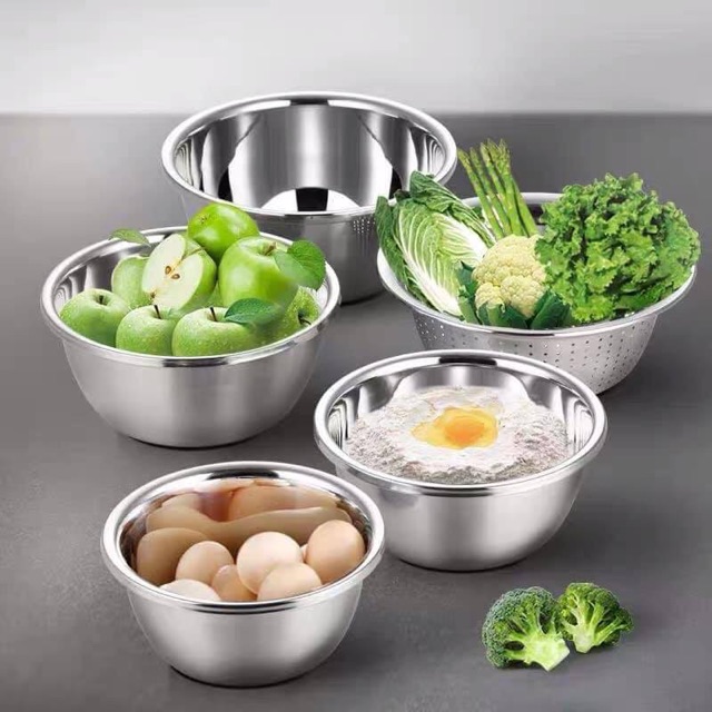 Set Rổ inox bộ 5 món