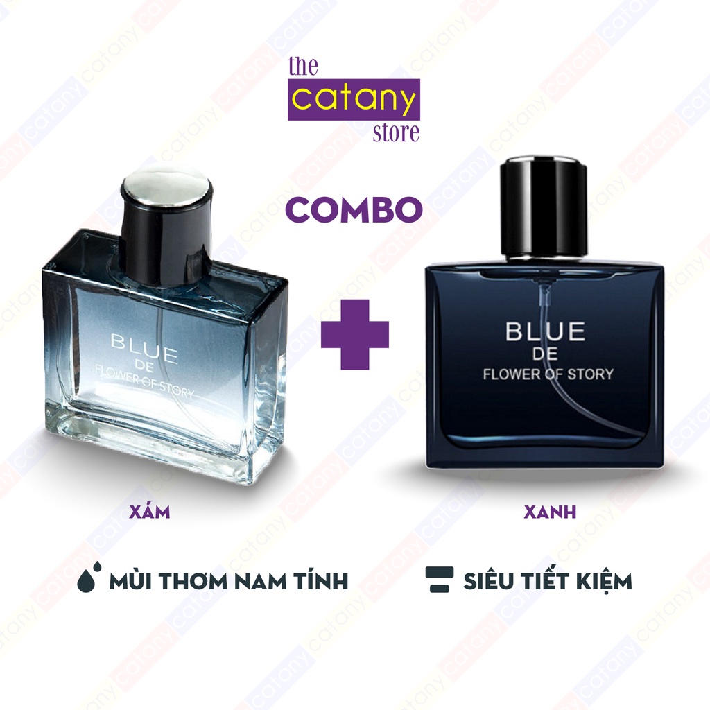 Combo 2 chai nước hoa nam BLU.E DE FLOWER OF STORY 50ML THANH LỊCH ĐẲNG CẤP