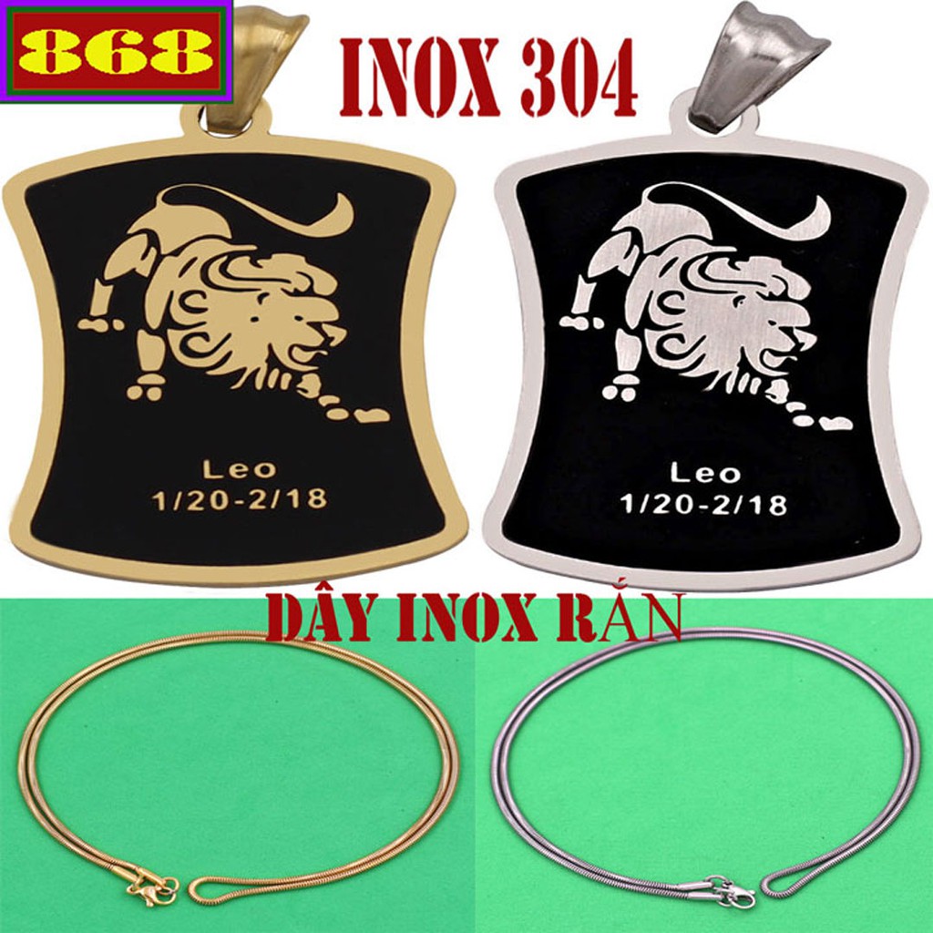 Vòng cổ 12 cung Hoàng đạo - Dây inox cung Sư Tử inox VIVCHSV