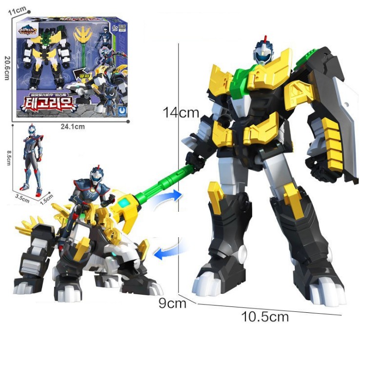 Đồ chơi miniforce Robot siêu khủng long Stego băng giá cùng siêu nhân Leo Thiên tài