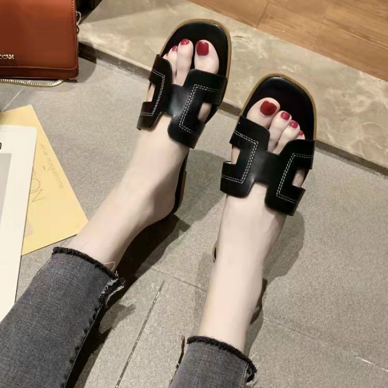 Dép chữ H quai da đế chống trơn trượt