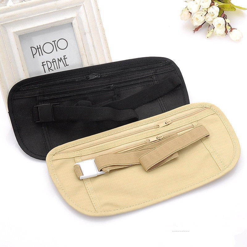 ☛☏❤New Travel Waist Pouch for Passport Money Belt Bag Hidden Security Wallet Black Khaki
