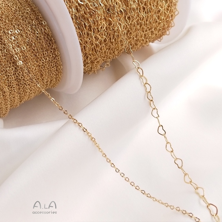 Dây Chuyền Mạ Vàng 14K Mặt Trái Tim Màu Sắc Thời Trang Cá Tính