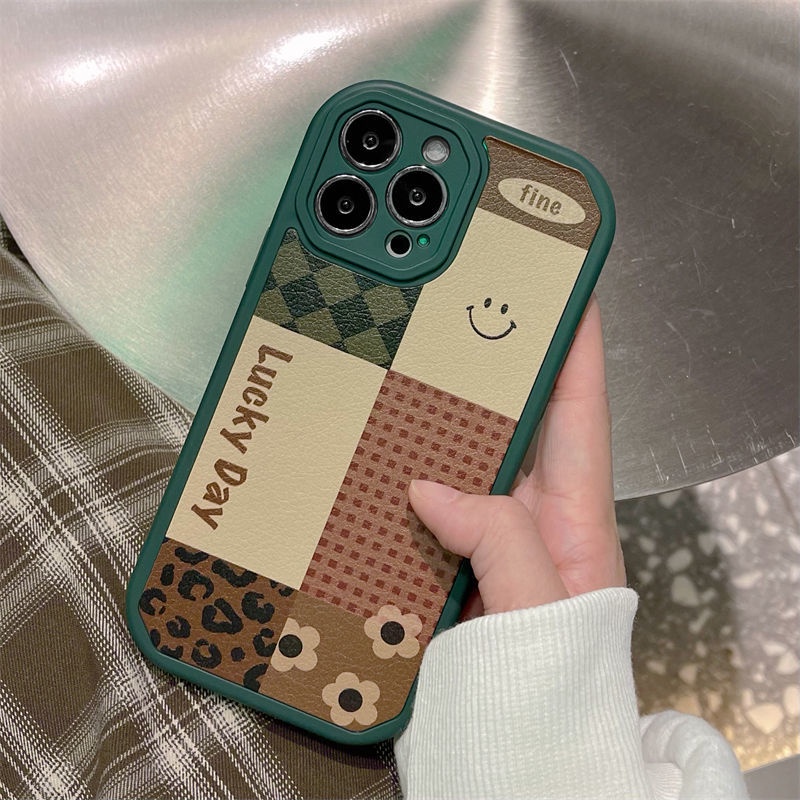 Ốp Điện Thoại Mềm Họa Tiết Mặt Cười Màu Xanh Lá 6710 Cho IPhone 12 13 11 Pro Max X Xs Max Xr