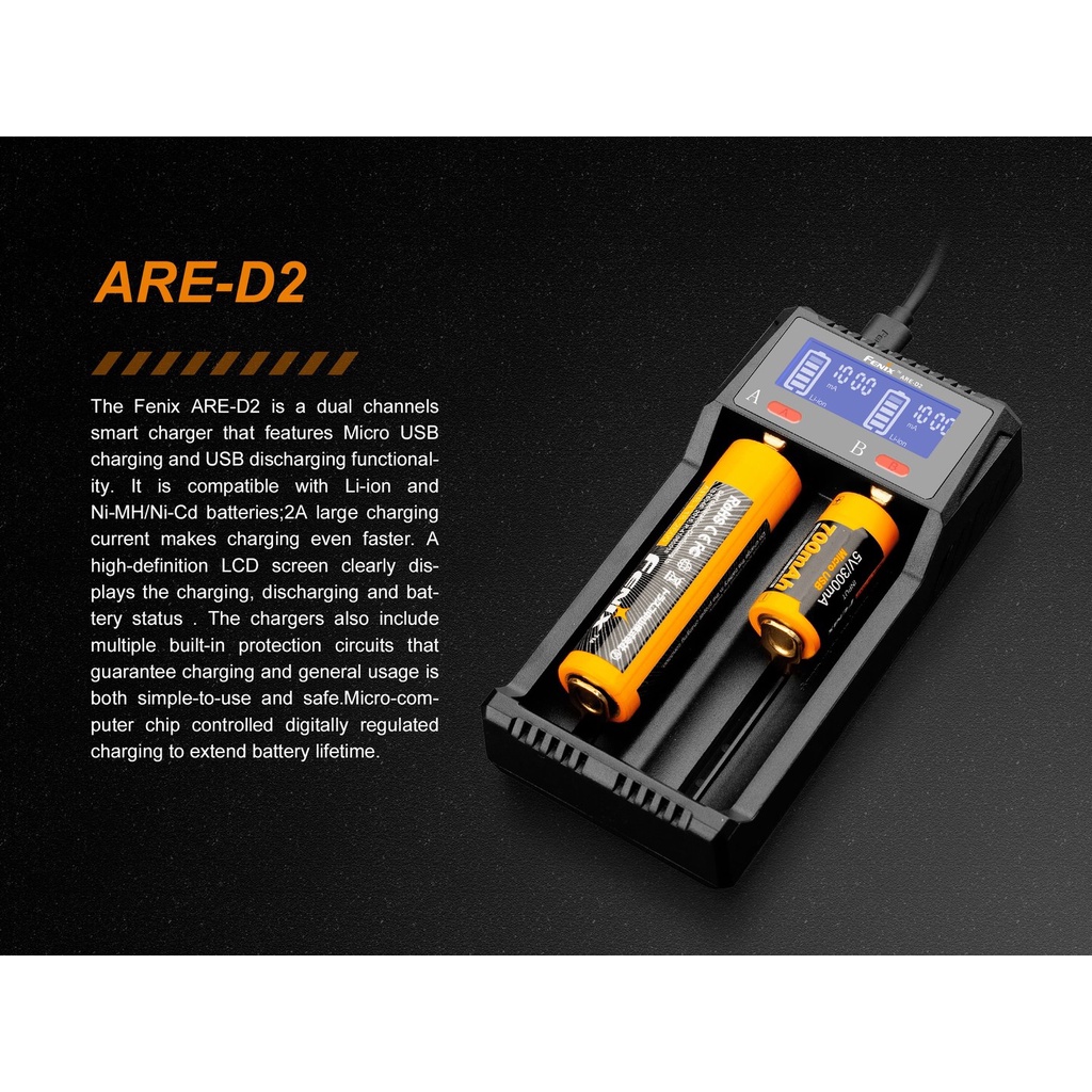 Sạc pin đôi đa năng cao cấp Fenix ARE-D2