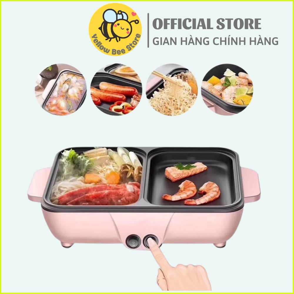 Bếp lẩu nướng Hàn Quốc Cofy 2 ngăn lẩu và nướng siêu tiện dụng, bếp lẩu đa năng công nghệ hàn quốc, bảo hành 12 tháng