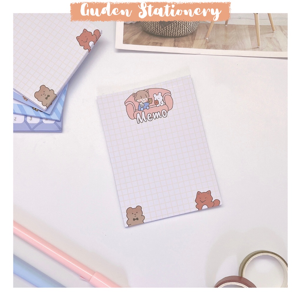 Giấy note em bé và chú thỏ dễ thương - giấy ghi chú dễ thương - Guden Stationery