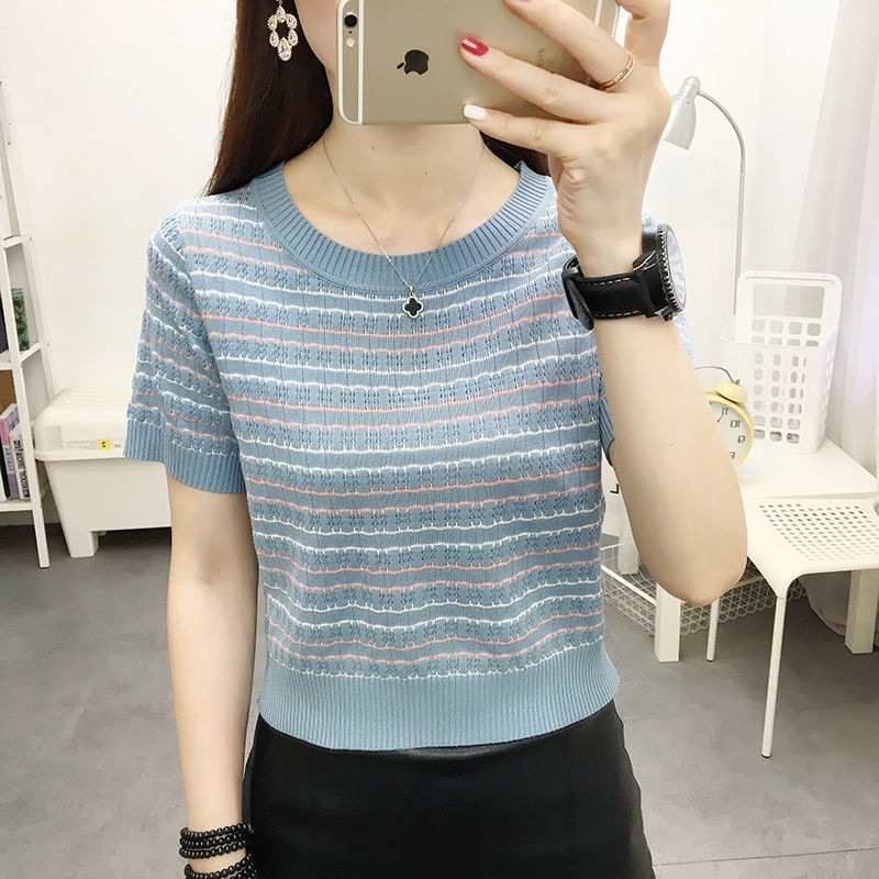 Áo Thun Nữ Dài Tay Cổ Tròn Thời Trang Hàn