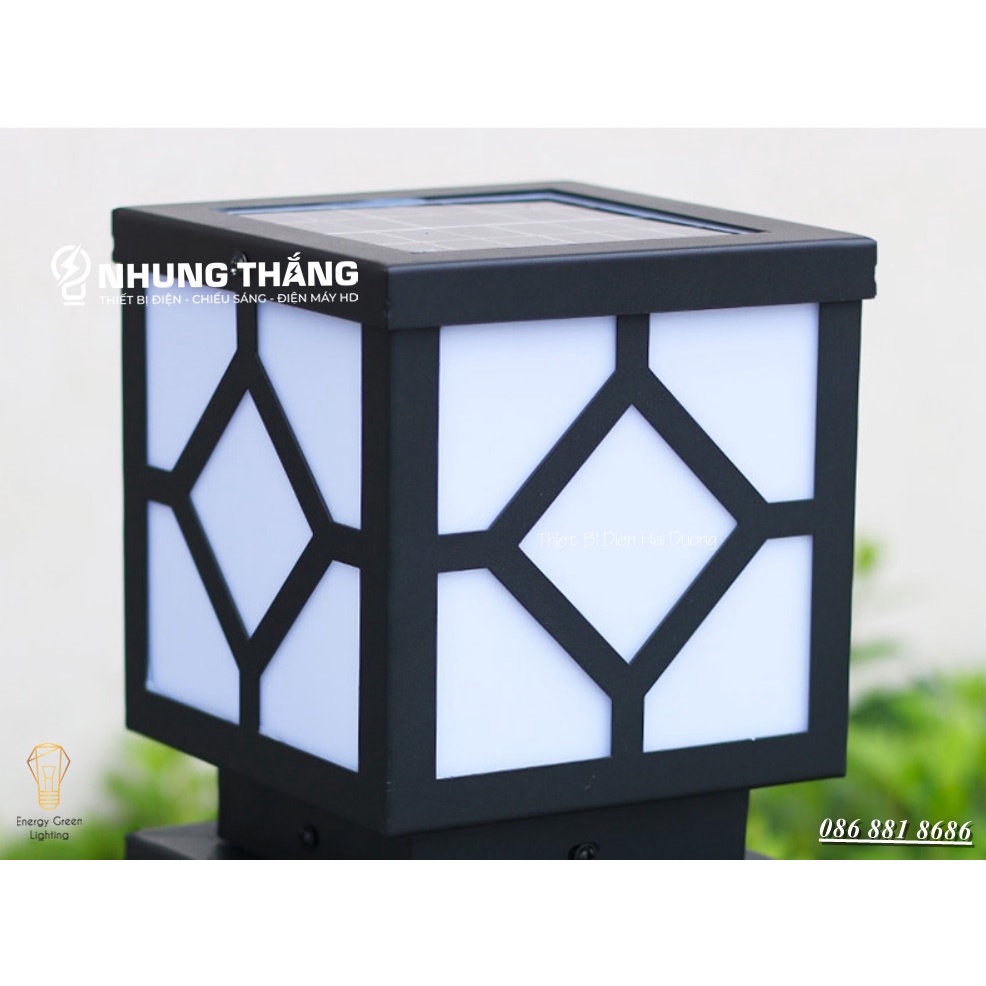 Đèn Cột Sân Vườn DSV-1165 Chống Nước - Chiều Cao 45cm - Cắm Điện Và Dùng Năng Lượng Mặt Trời-Có Khiển-Tặng Kèm Bóng Led