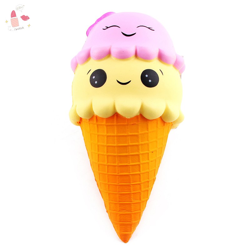 Đồ Chơi Xốp Squishy Giảm Stress Hình Cây Kem Ốc Quế Dễ Thương Cho Bé / Người Lớn 16cm