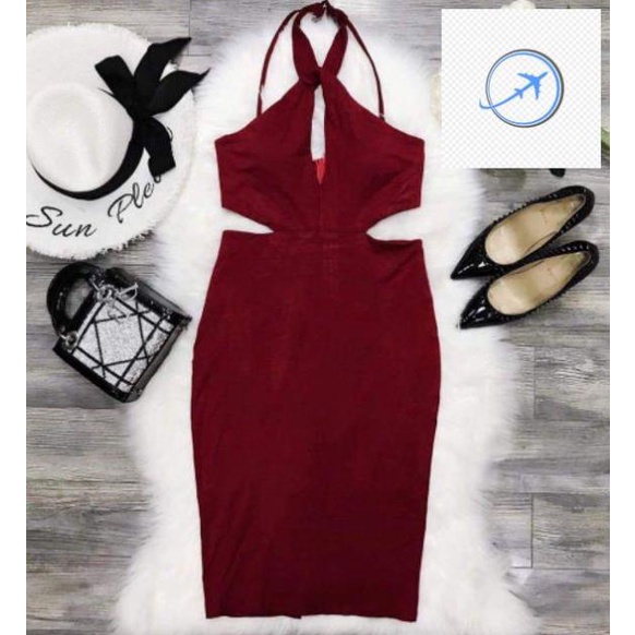 🕵️ Đầm body cổ yếm khoét giọt nước 🕵️