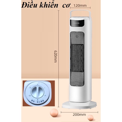 Quạt sưởi gốm Panda 2000W có điều khiển từ xa - Thương hiệu con gấu trúc - BH 1 năm