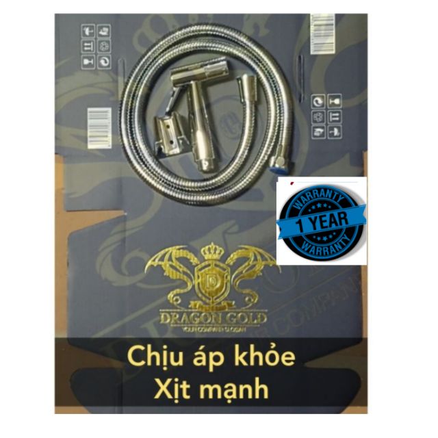 Vòi xịt vệ sinh , bồn cầu , vòi xịt Dragon Gold siêu mạnh ,chịu áp lực , lõi đồng ( đầu 18 mạ vỏ DG )