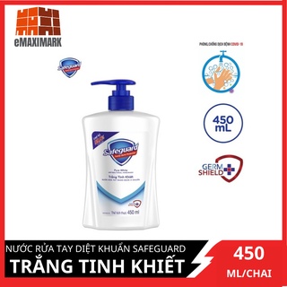 Nước rửa tay diệt khuẩn Safeguard Trắng tinh khiết 450ml