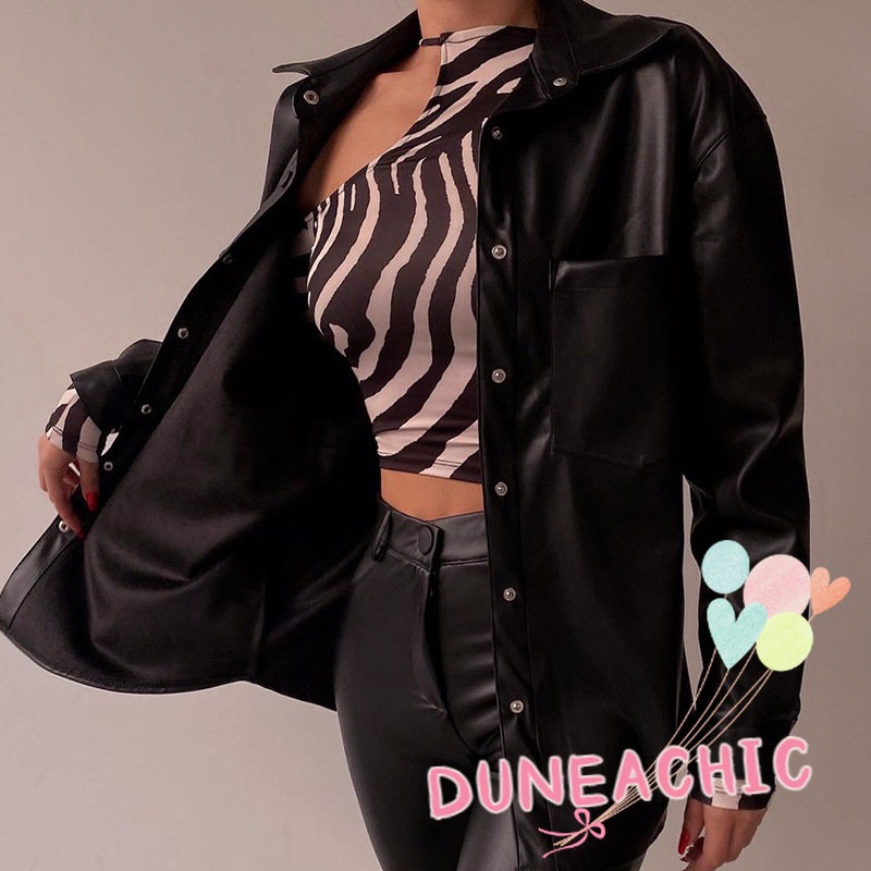 DUNEA Áo thun tay dài trễ vai họa tiết kẻ sọc thời trang dành cho nữ