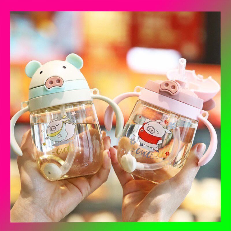 Bình Tập Uống Nước Chống Sặc Cho Bé - Có Dây Đeo, Tay Cầm