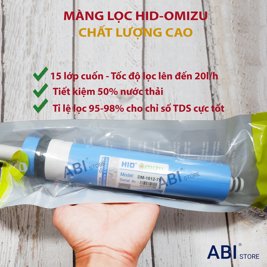 Lõi lọc nước số 4, màng lọc nước RO HID-OMIZU 75G lọc nhanh, chỉ số TDS cực tốt