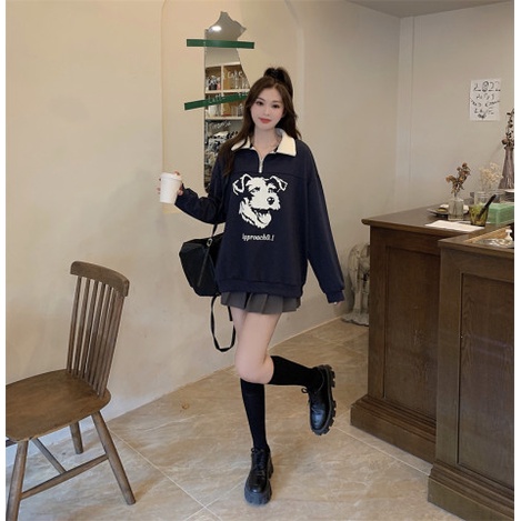 Áo Thun Polo In Hình Cún Con Thời Trang Mùa Thu Dành Cho Nữ