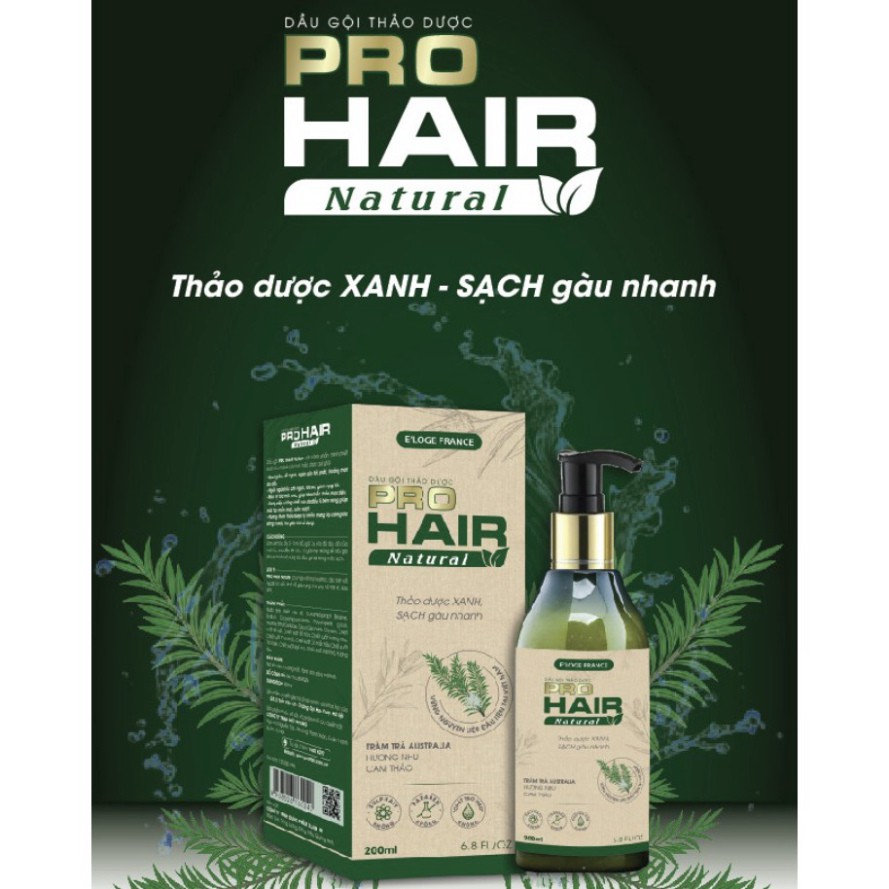 Dầu gội thảo dược Pro Hair Natural 200ml - Hương thơm thảo dược tự nhiên mang lại cảm giác sảng khoái, thư giãn