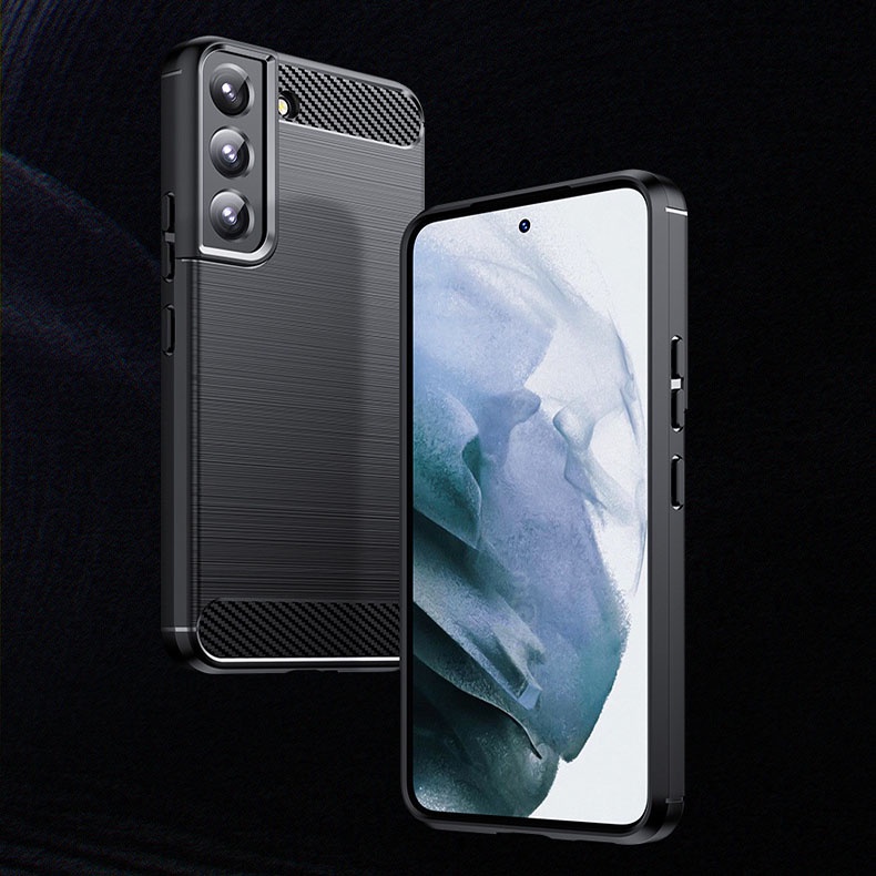 Ốp lưng dẻo Samsung S21 Fe 5G, S22 5G, S22 Plus 5G, S22 Ultra 5G vân sợi cacbon chống sốc, chống vân tay Rugger Amor
